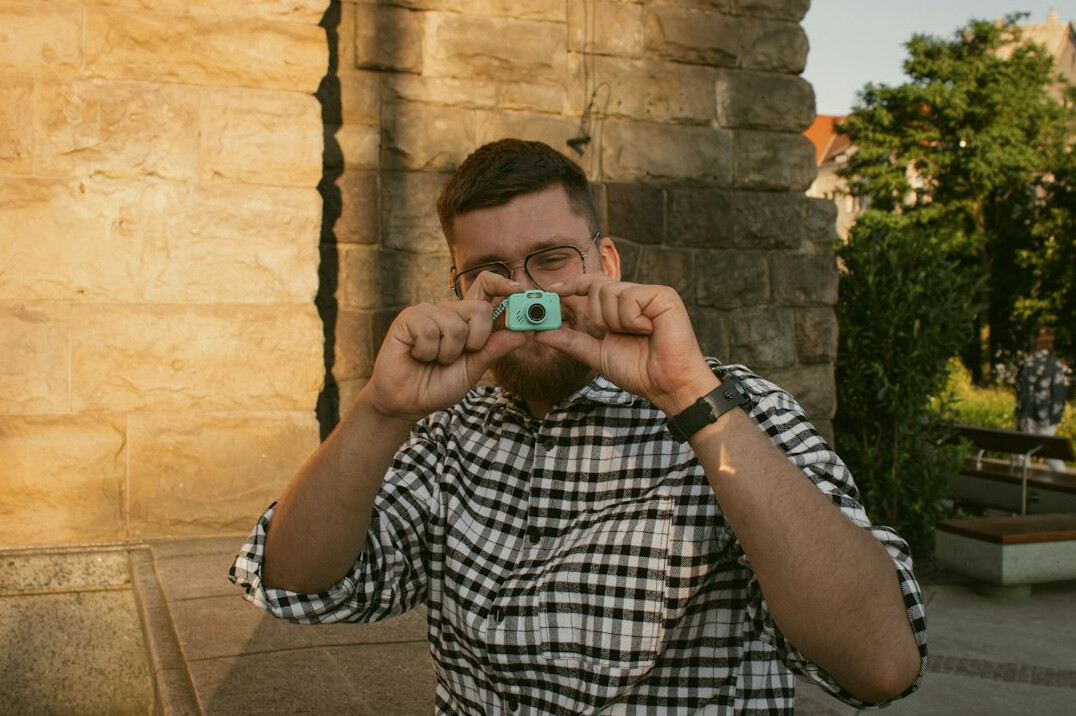 Portrait of a Polish man book reviewer with a beard