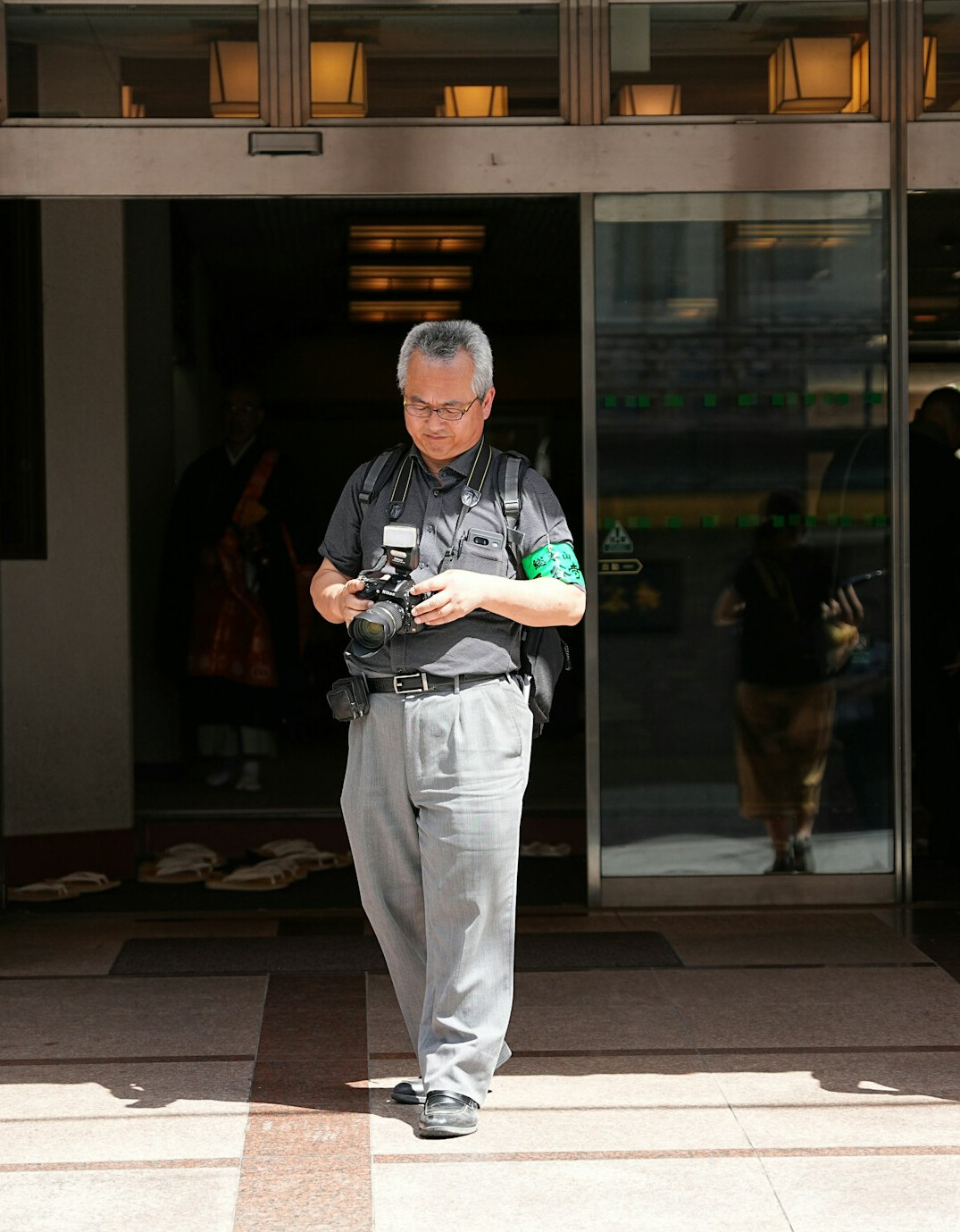 security officer checking bag