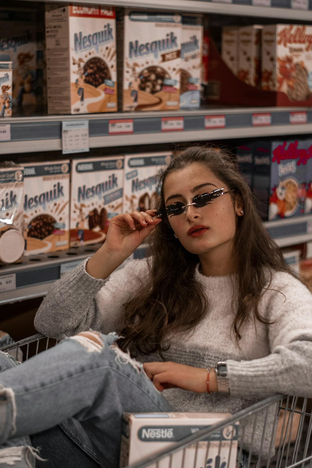 woman shopping in supermarket